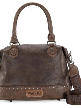 Wrangler Two-tone Doctor Bag Top Handle Satchel Purse Barrel Handbags and Womens